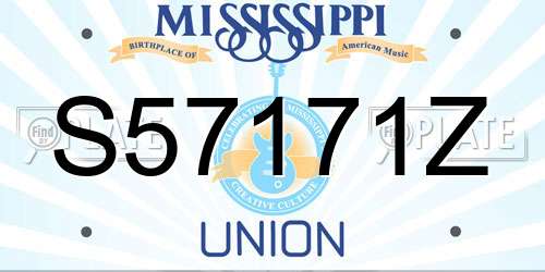 S57171Z Mississippi License Plate