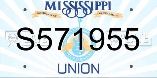 S571955 Mississippi License Plate
