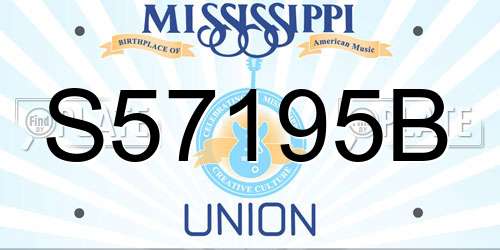 S57195B Mississippi License Plate