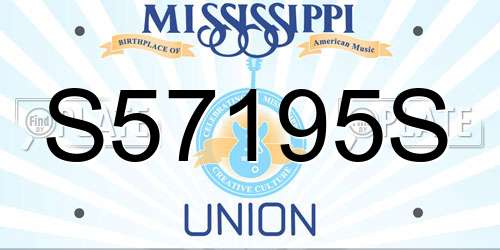 S57195S Mississippi License Plate