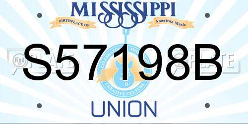 S57198B Mississippi License Plate