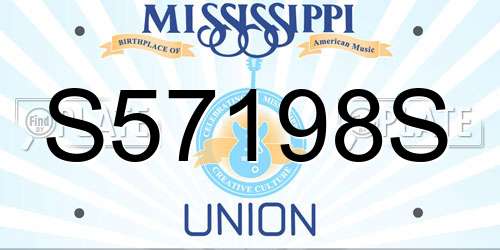 S57198S Mississippi License Plate