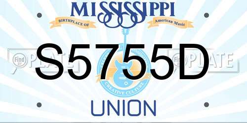 S5755D Mississippi License Plate