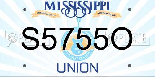 S5755O Mississippi License Plate