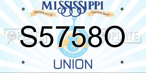 S5758O Mississippi License Plate