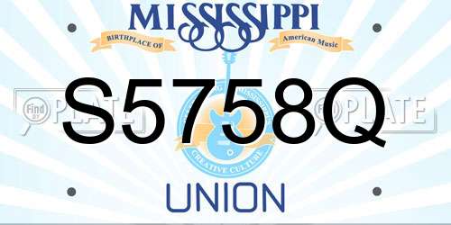 S5758Q Mississippi License Plate