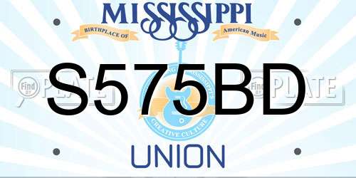 S575BD Mississippi License Plate