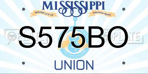 S575BO Mississippi License Plate
