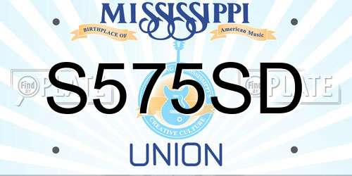 S575SD Mississippi License Plate