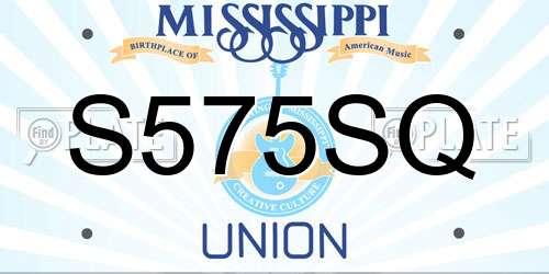 S575SQ Mississippi License Plate