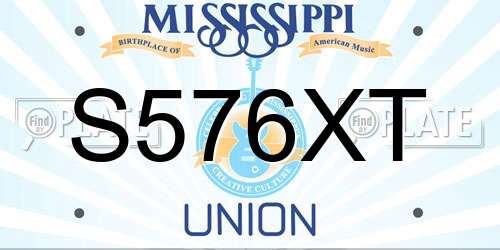 S576XT Mississippi License Plate