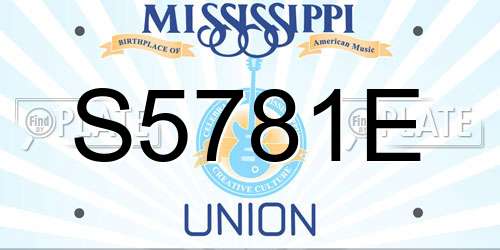 S5781E Mississippi License Plate