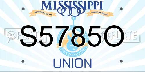 S5785O Mississippi License Plate