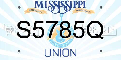 S5785Q Mississippi License Plate