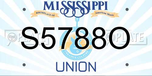 S5788O Mississippi License Plate