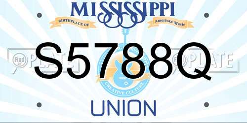 S5788Q Mississippi License Plate