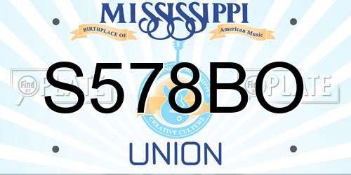 S578BO Mississippi License Plate