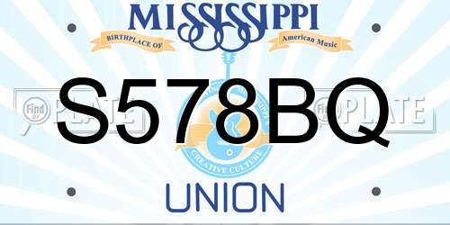 S578BQ Mississippi License Plate