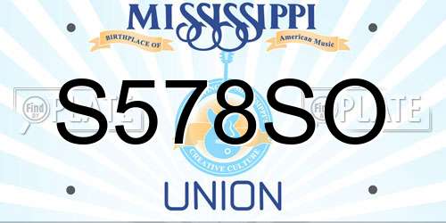 S578SO Mississippi License Plate