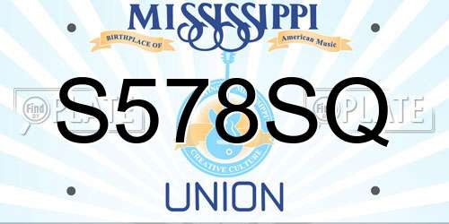 S578SQ Mississippi License Plate