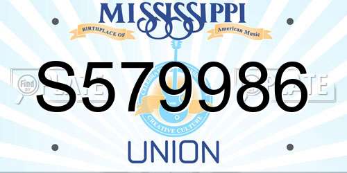 S579986 Mississippi License Plate