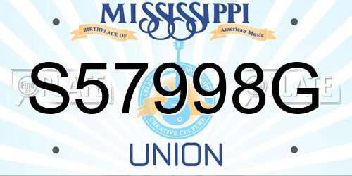S57998G Mississippi License Plate