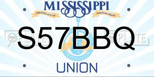S57BBQ Mississippi License Plate