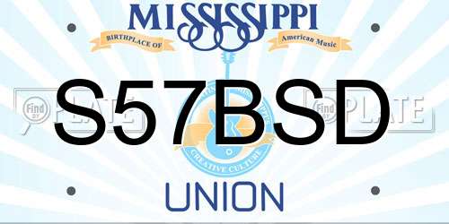 S57BSD Mississippi License Plate