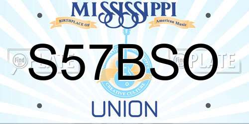 S57BSO Mississippi License Plate