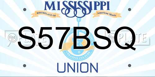 S57BSQ Mississippi License Plate