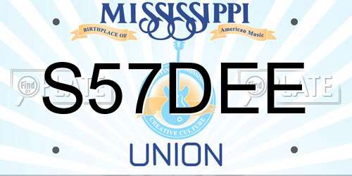 S57DEE Mississippi License Plate