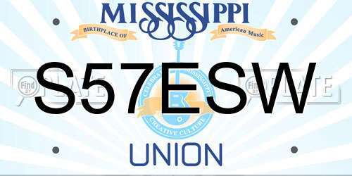S57ESW Mississippi License Plate