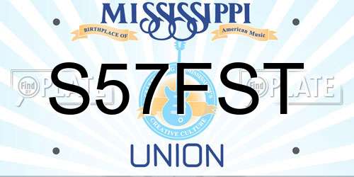 S57FST Mississippi License Plate
