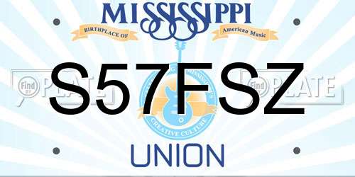 S57FSZ Mississippi License Plate