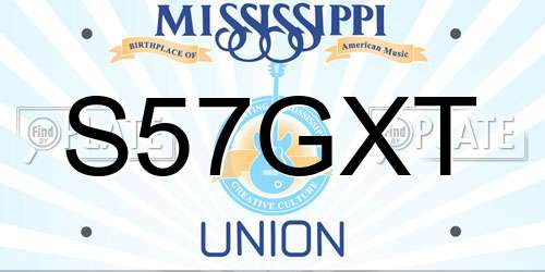 S57GXT Mississippi License Plate