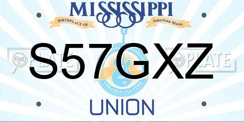 S57GXZ Mississippi License Plate