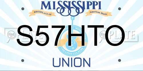 S57HTO Mississippi License Plate
