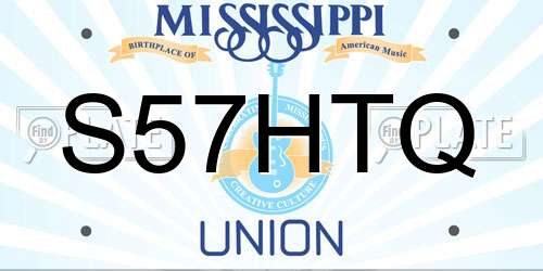 S57HTQ Mississippi License Plate