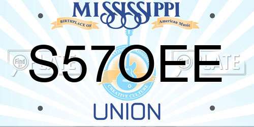 S57OEE Mississippi License Plate