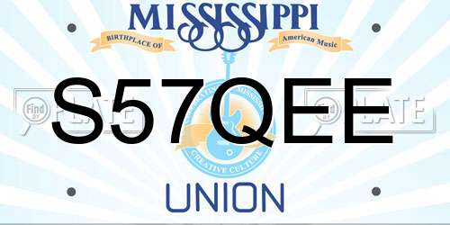 S57QEE Mississippi License Plate