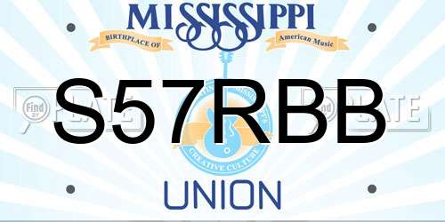 S57RBB Mississippi License Plate