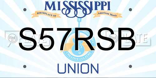 S57RSB Mississippi License Plate