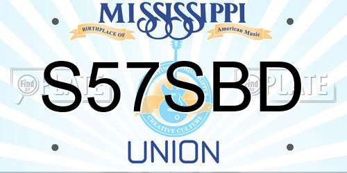 S57SBD Mississippi License Plate