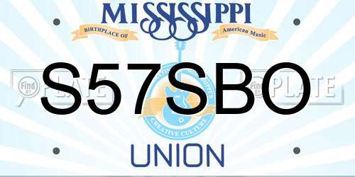 S57SBO Mississippi License Plate
