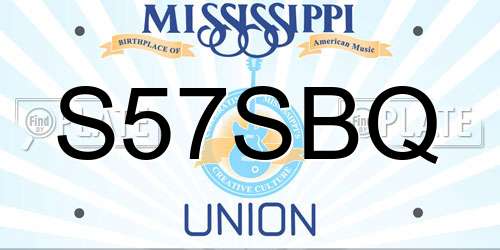S57SBQ Mississippi License Plate