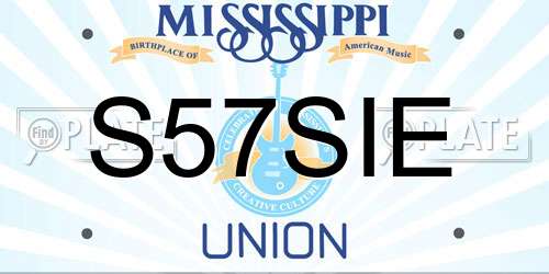 S57SIE Mississippi License Plate