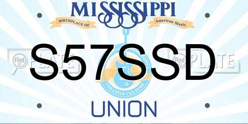 S57SSD Mississippi License Plate
