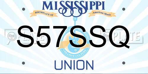 S57SSQ Mississippi License Plate