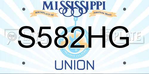 S582HG Mississippi License Plate