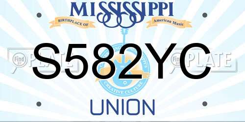S582YC Mississippi License Plate